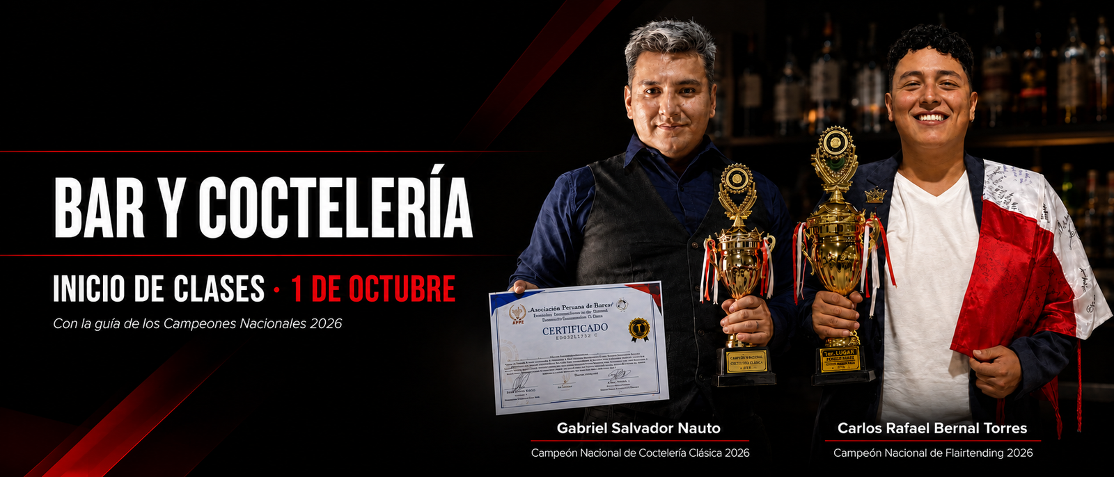 Felicitaciones campeones del Torneo Nacional de Coctelería 2026: Gabriel Salvador y Carlos Bernal